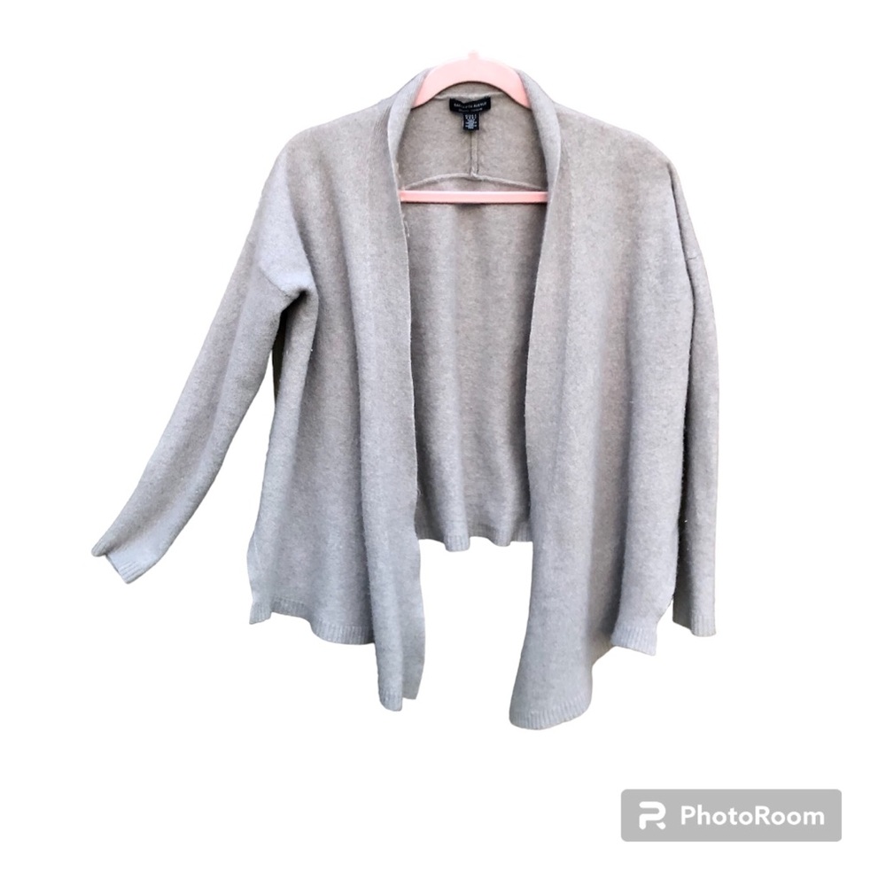Saks Fifth Avenue 100% Cashmere Sweater Black Label  Sz. M Open Cardigan